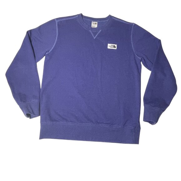 The North Face Mens Medium Sweatshirt Purple M Crewneck Cotton Blend Casual Pull - Picture 1 of 13